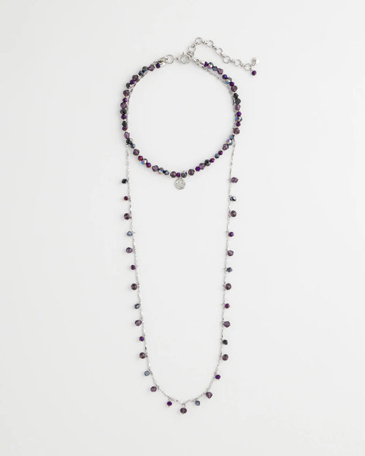 Chico's Jewelry Convertible Purple Long Short Necklace