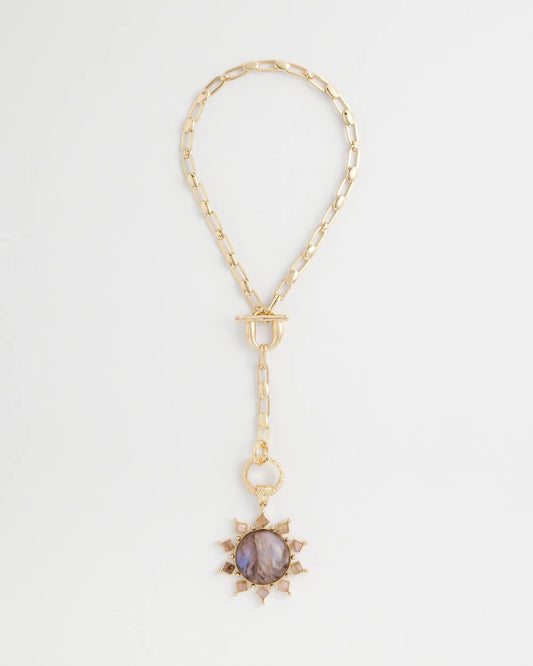 Chico's Jewelry Purple Resin Sun Pendant Necklace