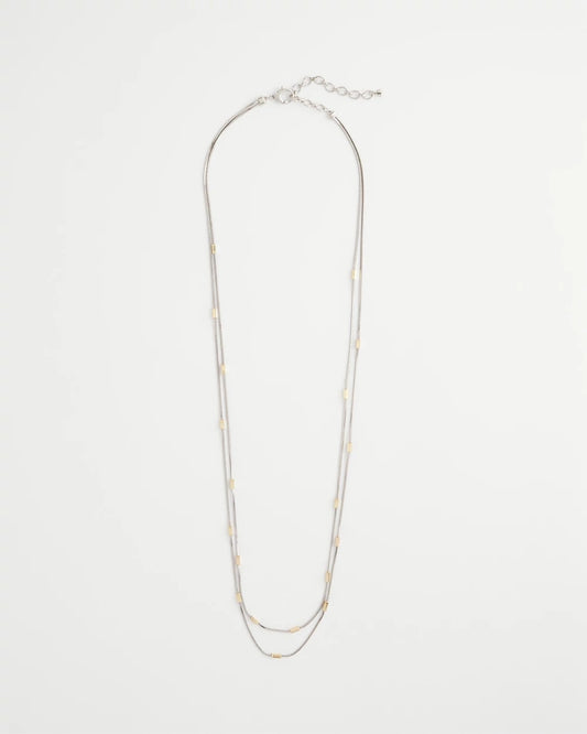 Chico's Jewelry Mixed Metal Double Strand Necklace