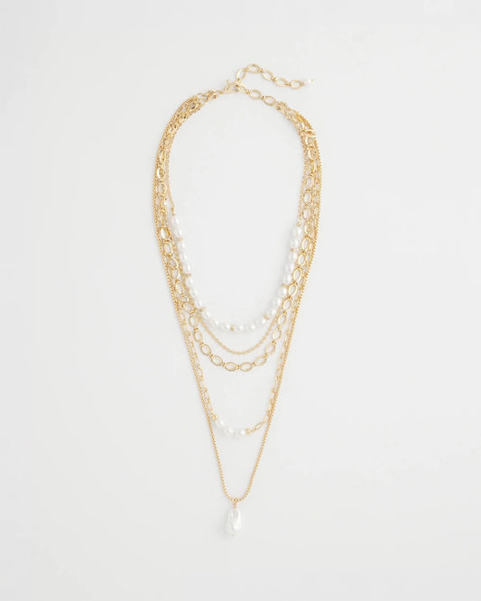 Chico's Jewelry Convertible Pearl Multistrand Necklace