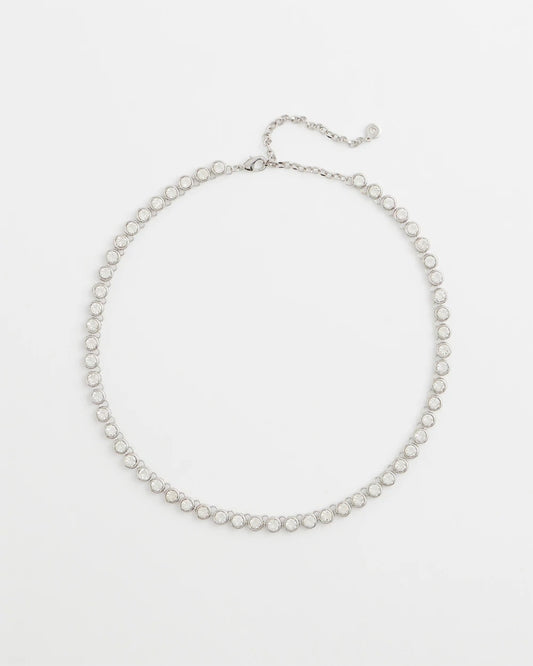 Chico's Jewelry Silvertone Tennis Necklace