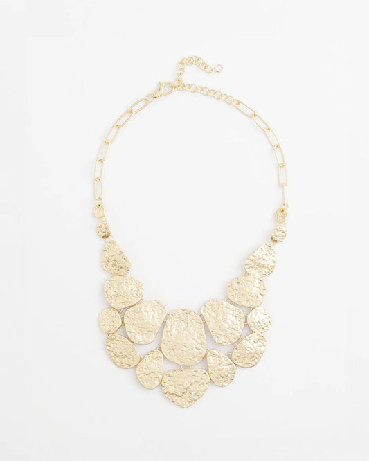 Chico's Jewelry Molten Goldtone Bib Necklace