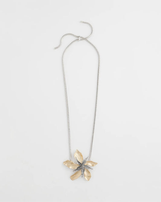 Chico's Jewelry Chico's Originals Mixed Metal Flower Pendant Necklace