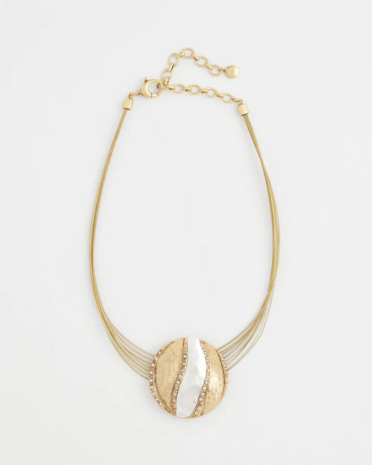 Chico's Jewelry Mixed-Metal Safari Pendant Necklace