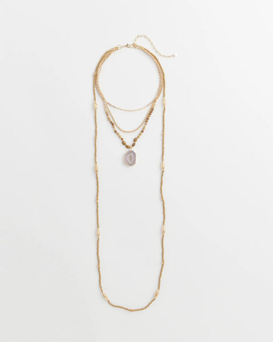 Chico's Jewelry Convertible Agate Pendant Necklace