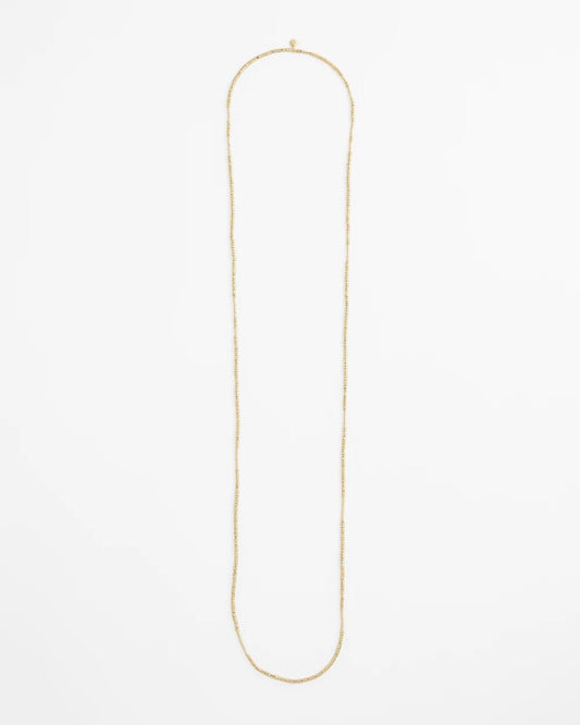 Chico's Jewelry Long Goldtone Seed Bead Necklace