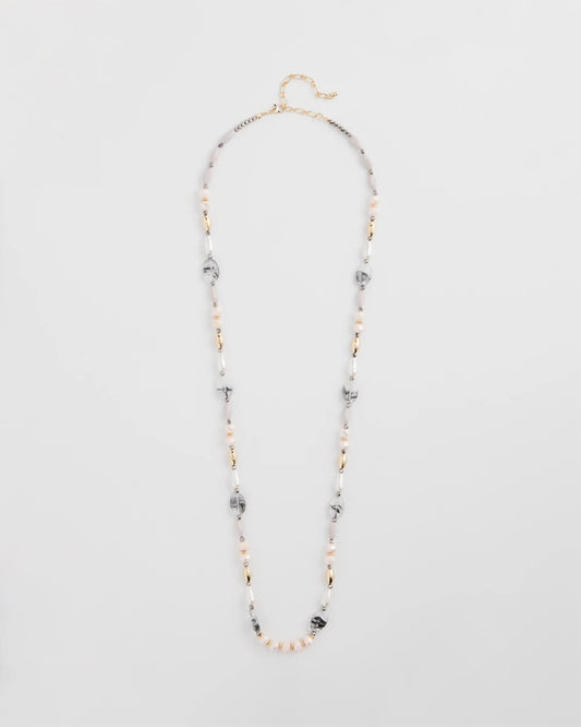 Chico's Jewelry Pink Art Deco Beaded Necklace