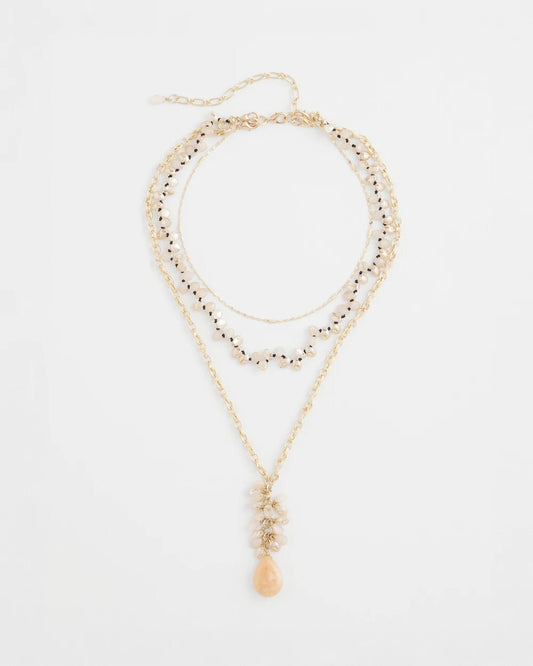Chico's Jewelry Convertible Rose Quartz Pendant Necklace