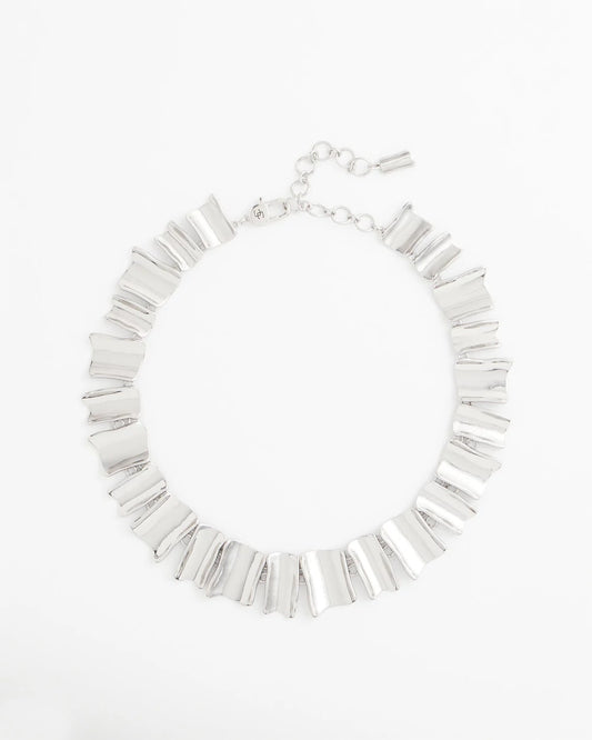 Chico's Jewelry Silver Wave Collar Necklace