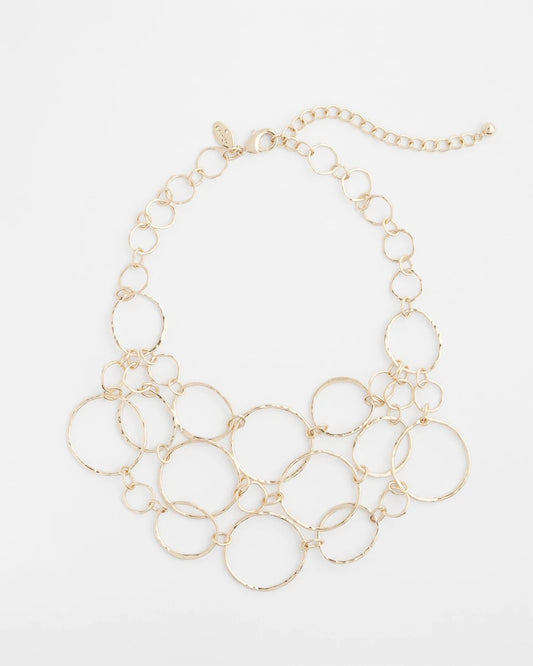 Chico's Jewelry Short Goldtone Multi-Strand Link Necklace