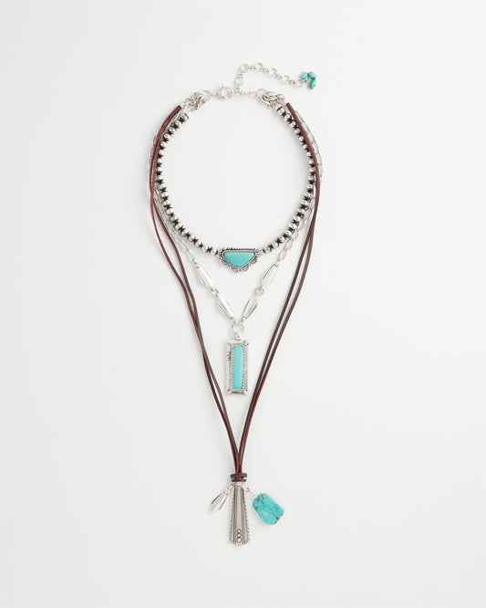 Chico's Jewelry Convertible Turquoise & Charms Motif Necklace