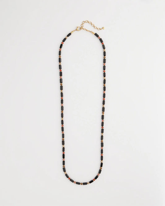 Chico's Jewelry Art Deco Bar Bead Long Necklace