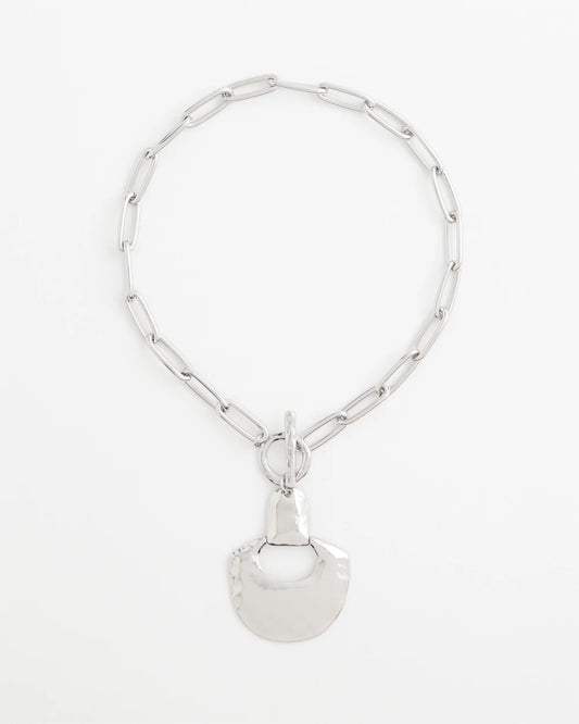 Chico's Jewelry Silvertone Toggle Pendant Necklace