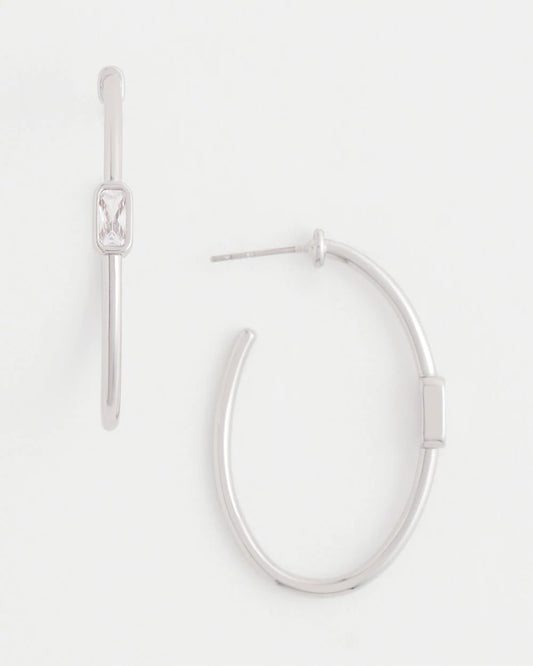 Chico's Jewelry Silver Oval Hoop Earrings