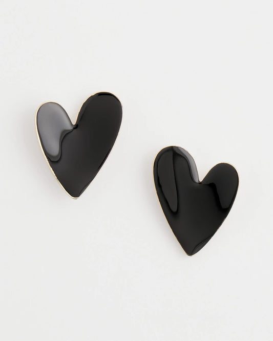 Chico's Jewelry Black Heart Earrings