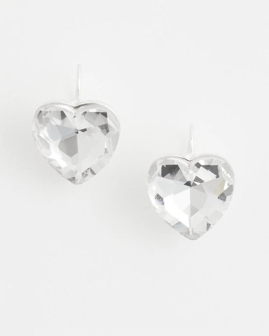 Chico's Jewelry Crystal Heart Gem Drop Earrings