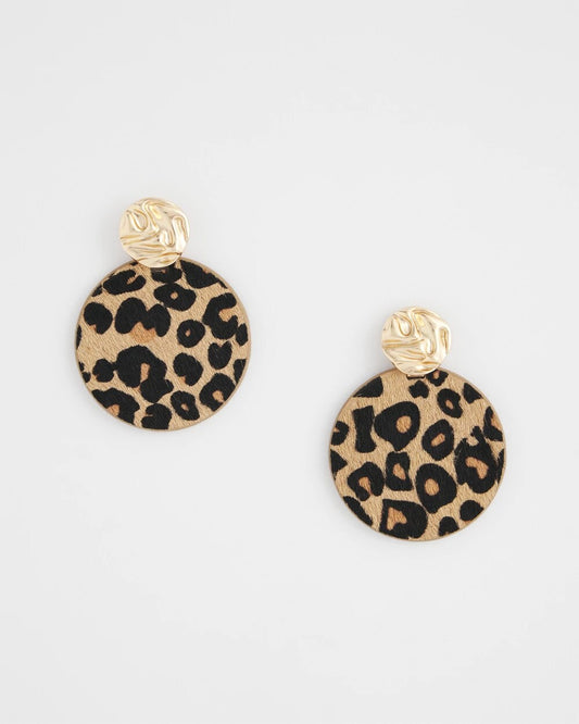 Chico's Jewelry Round Haircalf Earrings