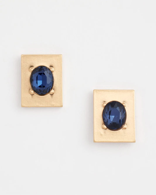 Chico's Jewelry Blue & Gold Stud Earrings