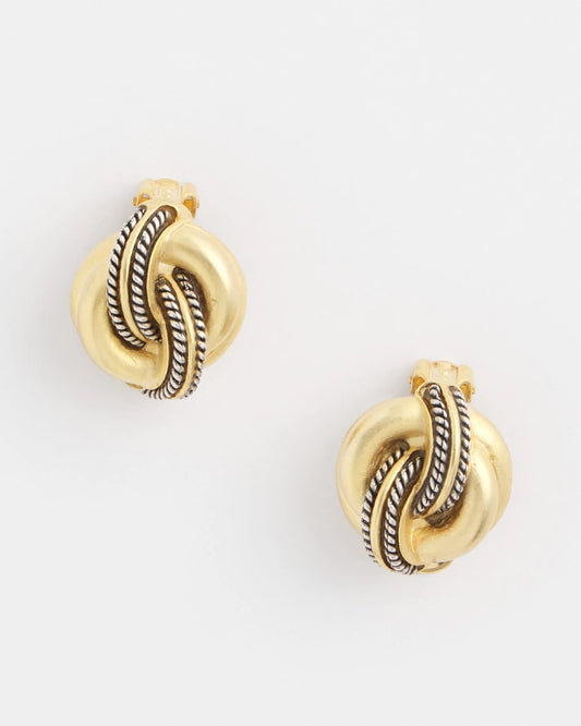 Chico's Jewelry No Droop™ Gold Knot Clip-On Earrings