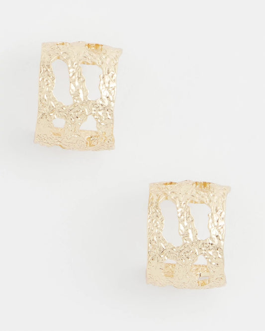 Chico's Jewelry No Droop® Cutout Goldtone Hoop Earrings