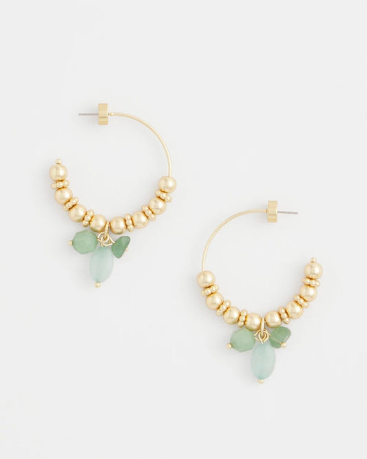 Chico's Jewelry No Droop® Gem Beaded Hoop Earrings