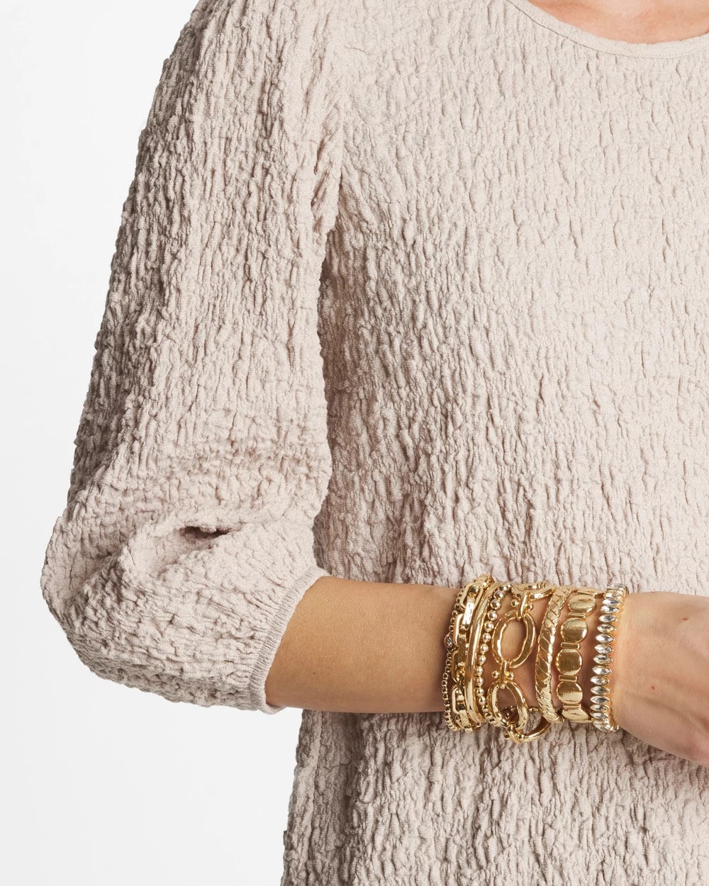 Chico's Jewelry Textured Circle Stretch Bracelet