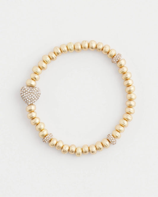 Chico's Jewelry Gold Heart Stretch Bracelet