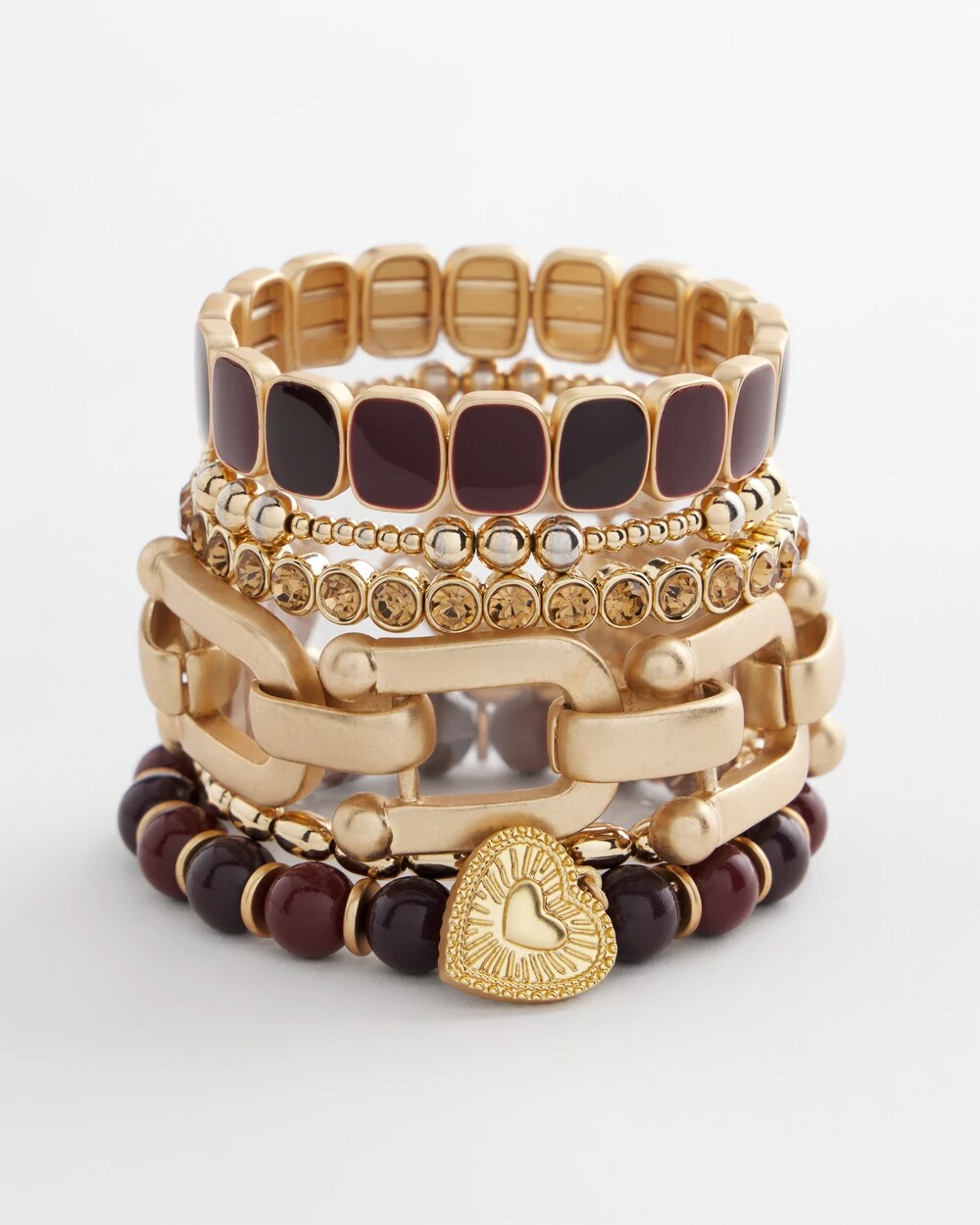 Chico's Jewelry Chianti Stretch Beaded Charm Bracelet