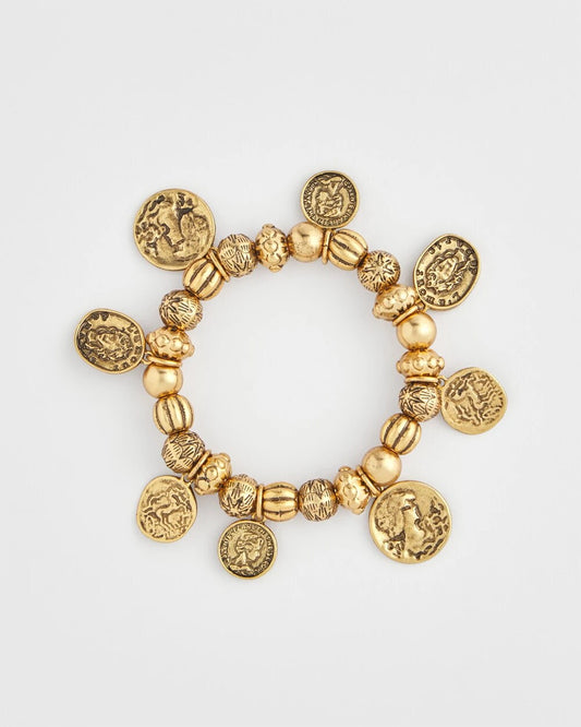 Chico's Jewelry Coin Charm Stretch Bracelet