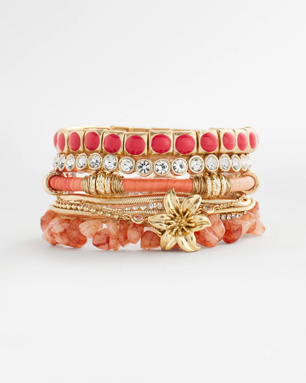 Chico's Jewelry Bold Orange Goldtone Stretch Bracelet