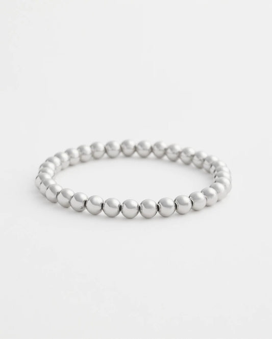 Chico's Jewelry Small Beaded Silver Tone Stretch Bracelet