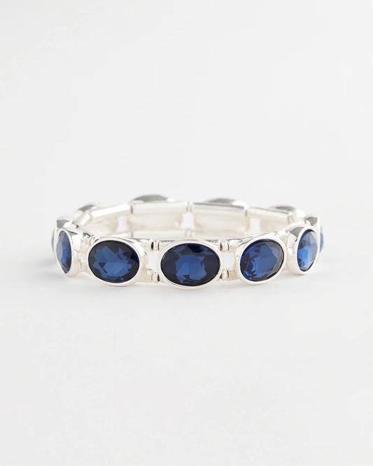 Chico's Jewelry Large Faceted Gem Stretch Bracelet