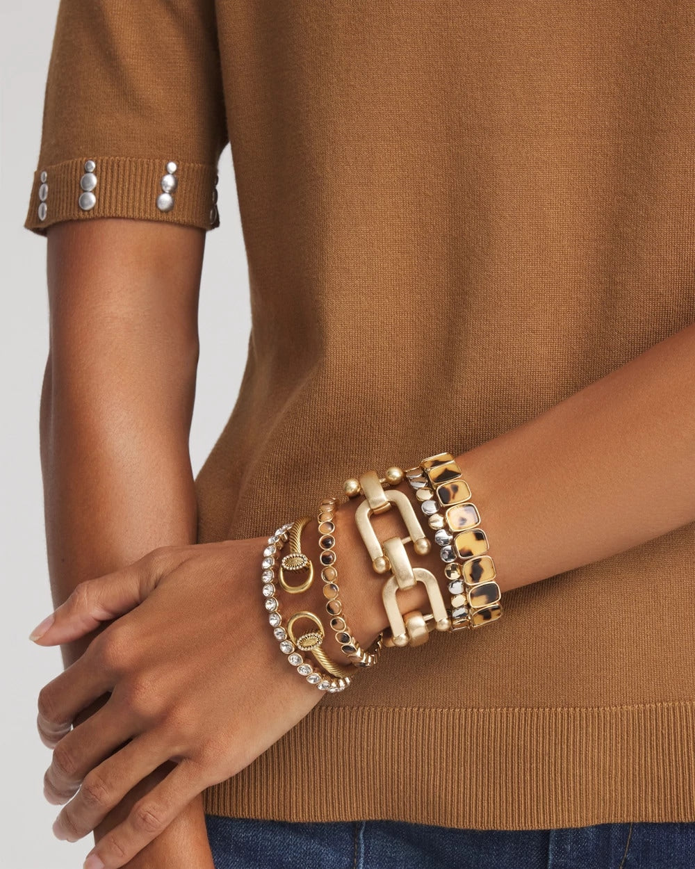 Chico's Jewelry Equestrian Horsebit Goldtone Cuff Bracelet