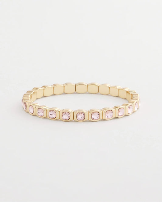Chico's Jewelry Small Pink Faceted Gem Stretch Bracelet