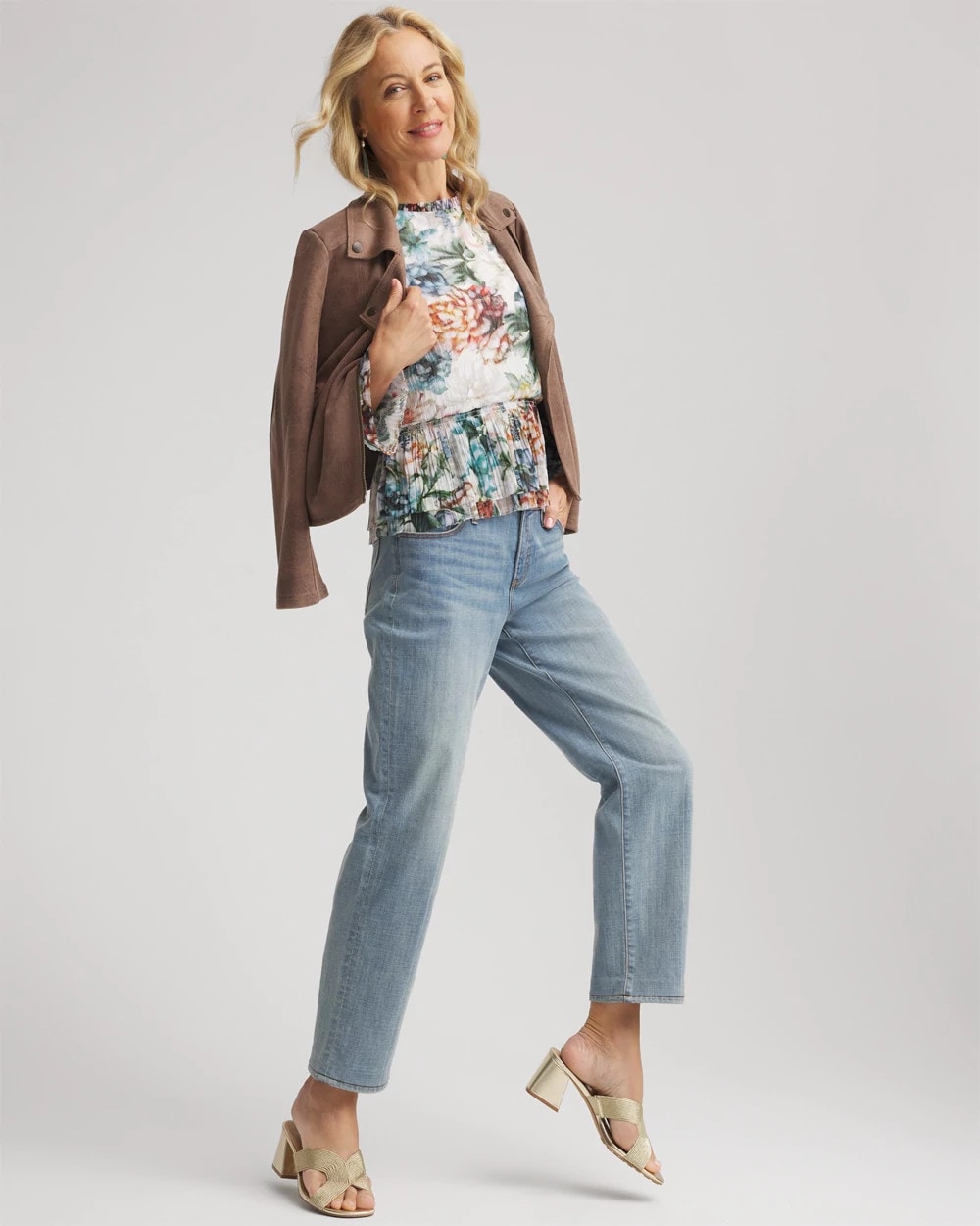Chico's Collections Girlfriend Straight Ankle Jeans