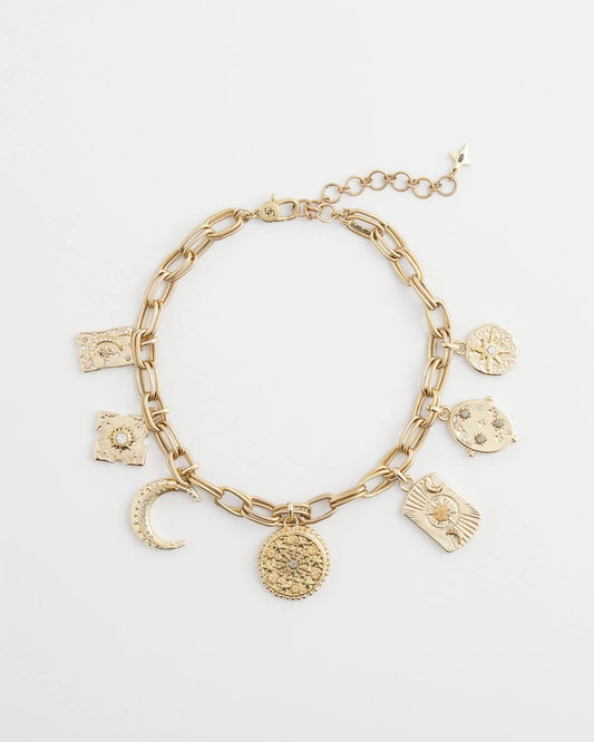 Chico's Jewelry Gold Celestial Charm Necklace