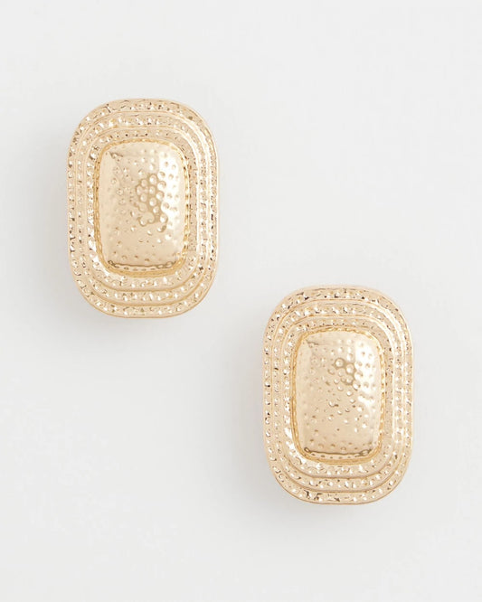 Chico's Jewelry No Droop® Goldtone Square Clip-On Earrings