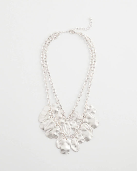Chico's Jewelry Double Square Charm Pendant Necklace