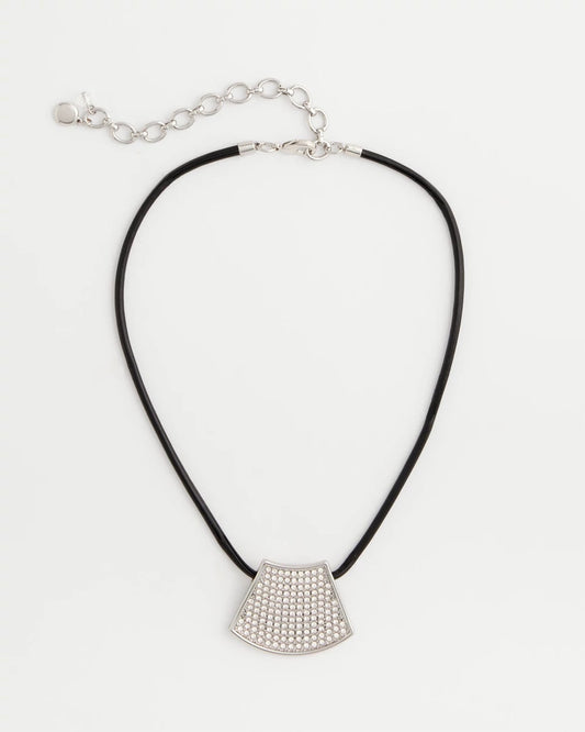 Chico's Jewelry Silver Glitz Pendant Necklace
