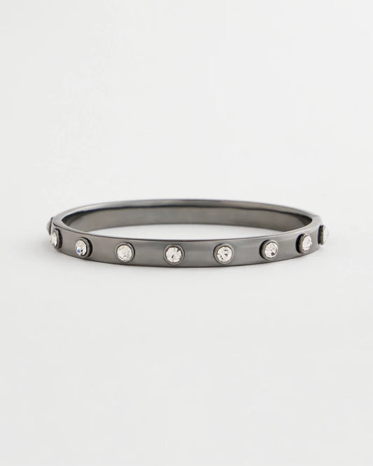 Chico's Jewelry Hematite Rhinestone Tone Bangle