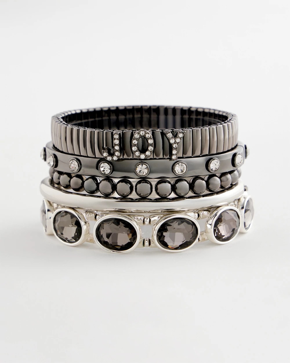 Chico's Jewelry Hematite Rhinestone Tone Bangle