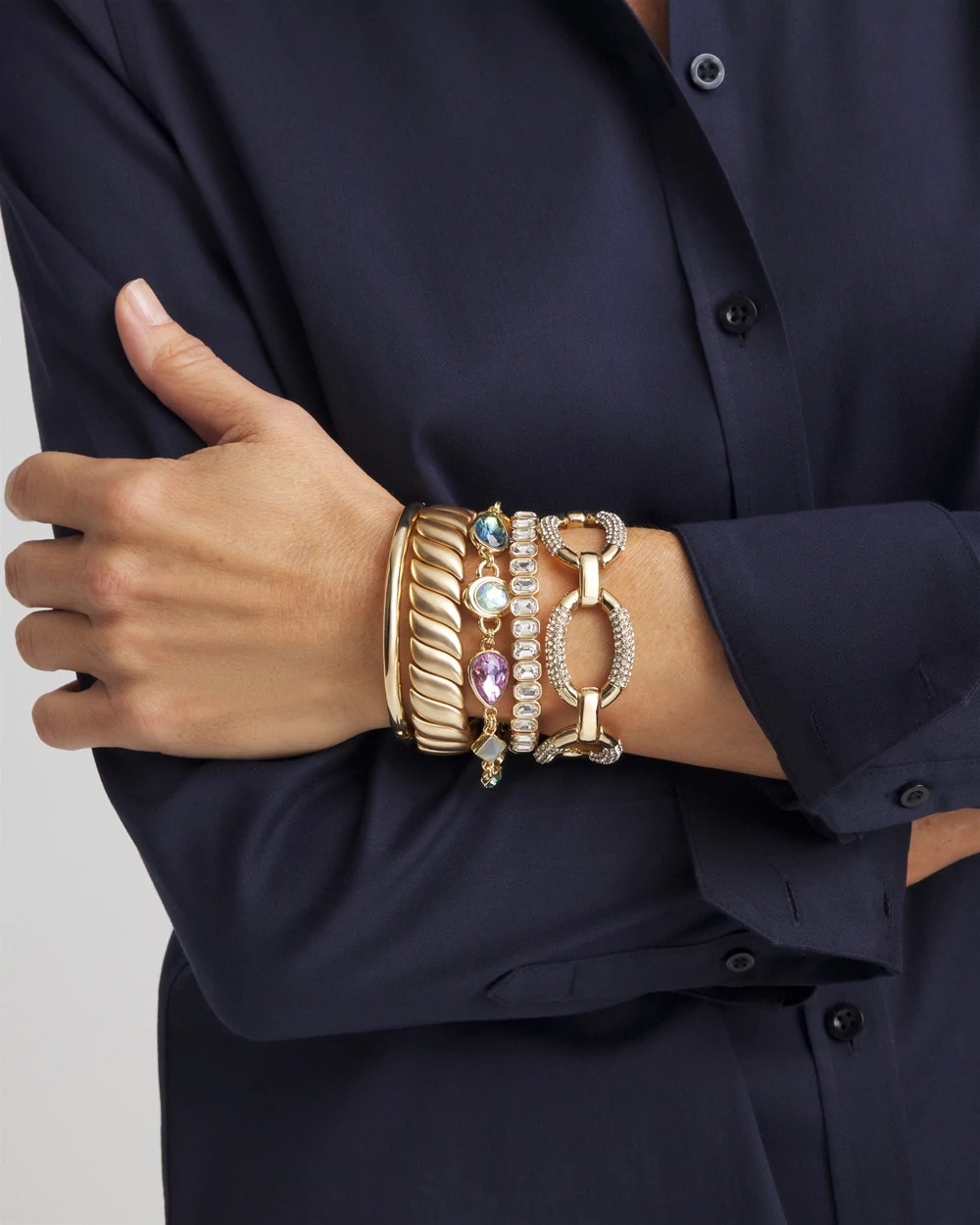 Chico's Jewelry Matte Twist Stretch Bracelet