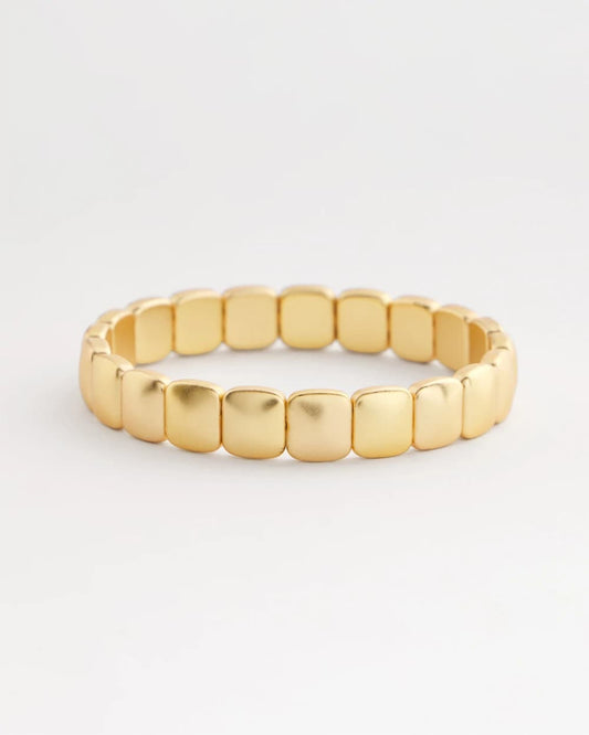 Chico's Jewelry Golden Matte Square Stretch Bracelet