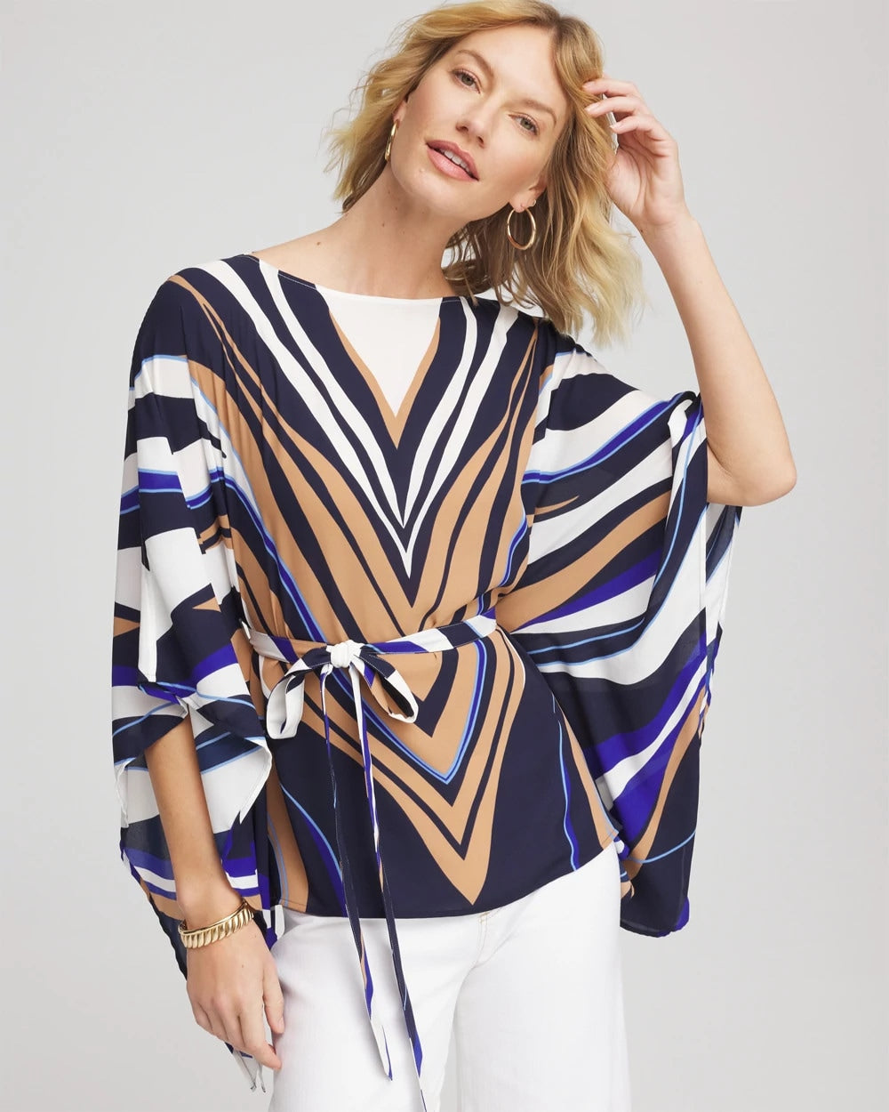 Chico's Accessories Voyage Belted Poncho
