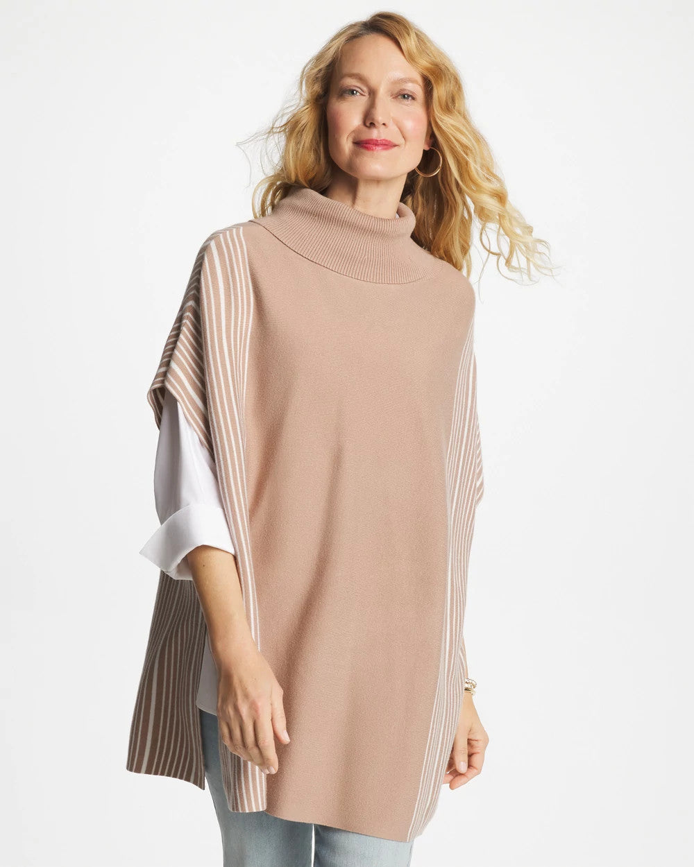 Chico's Accessories Turtleneck Sweater Poncho