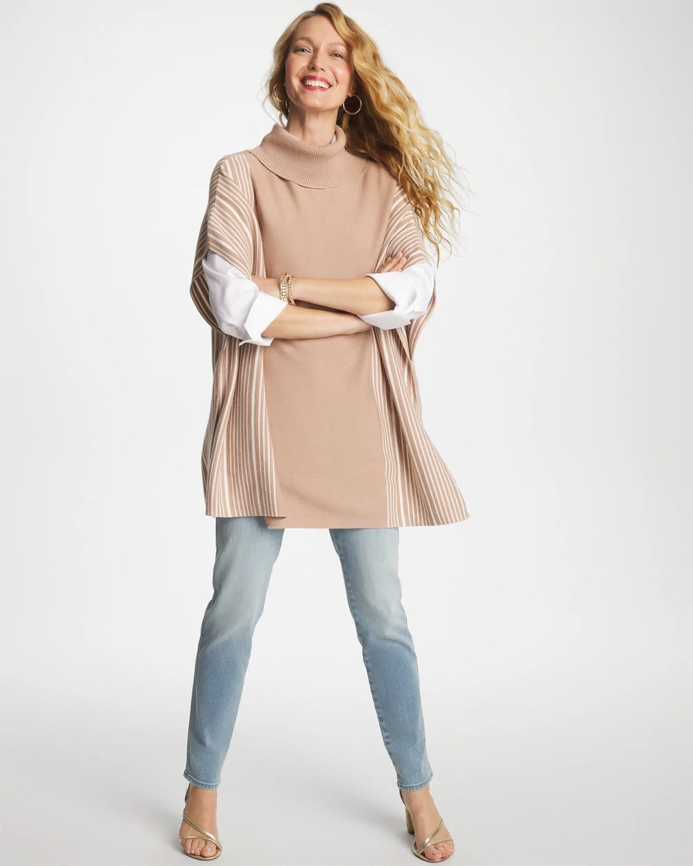 Chico's Accessories Turtleneck Sweater Poncho