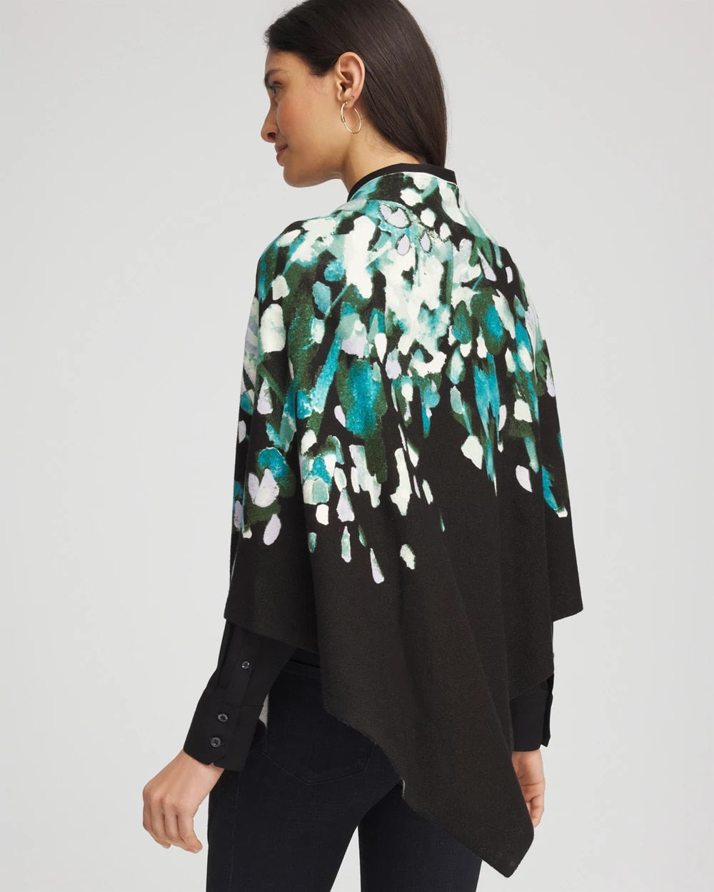 Chico's Accessories Convertible Knit Boatneck Poncho