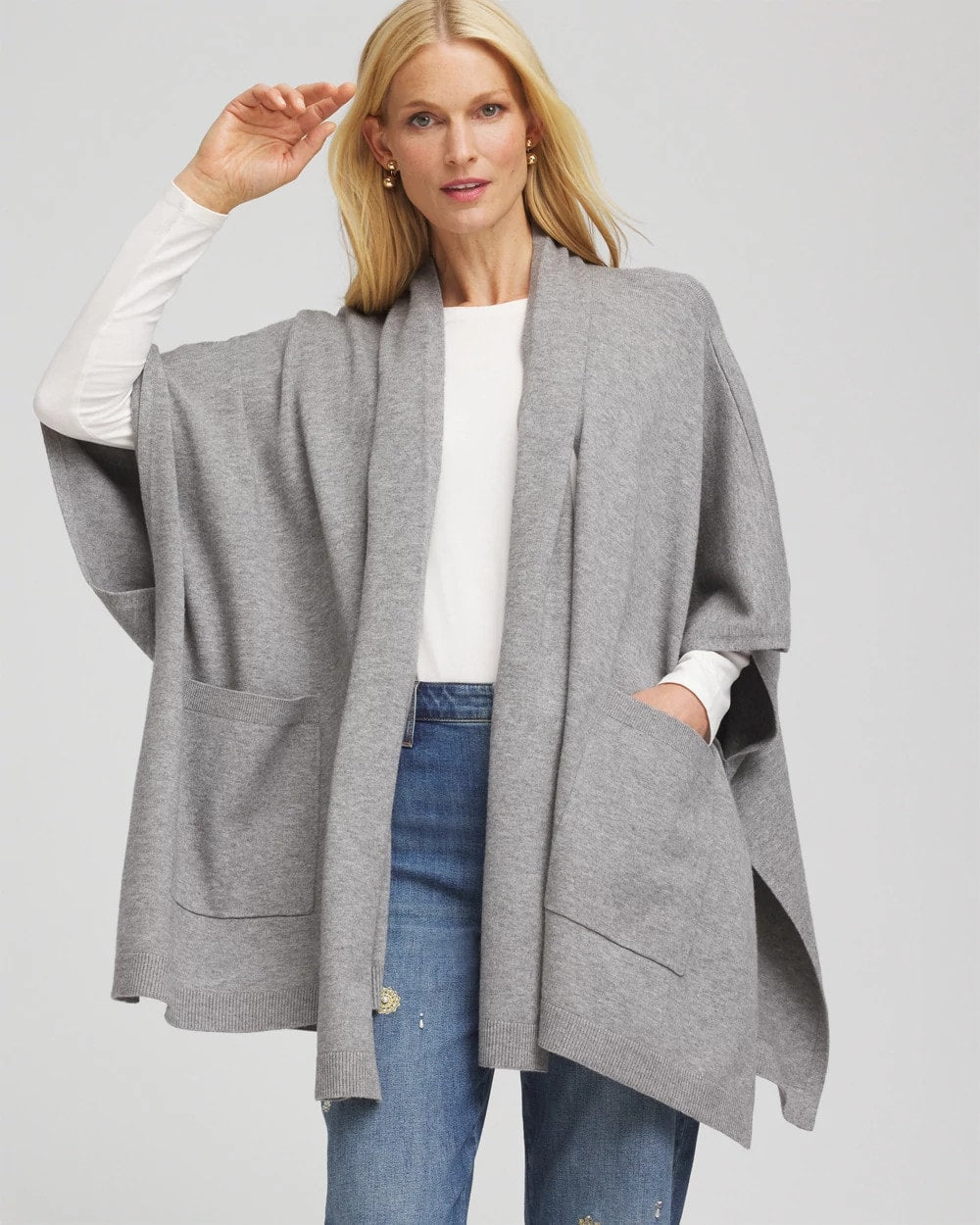 Chico's Accessories Long Knit Ruana