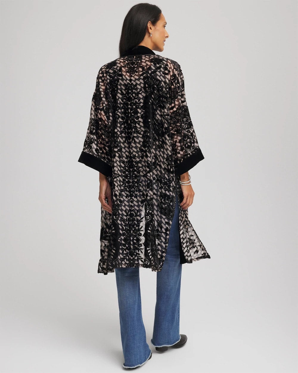 Chico's Accessories Art Deco Burnout Kimono