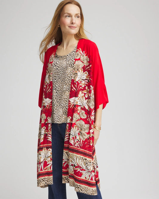 Chico's Accessories Art Nouveau Long Kimono